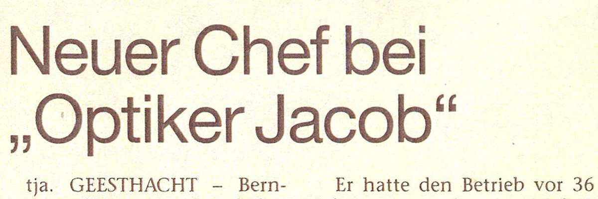 Optiker Jacob GmbH - Neue Geschäftsleitung (Uwe Edler)